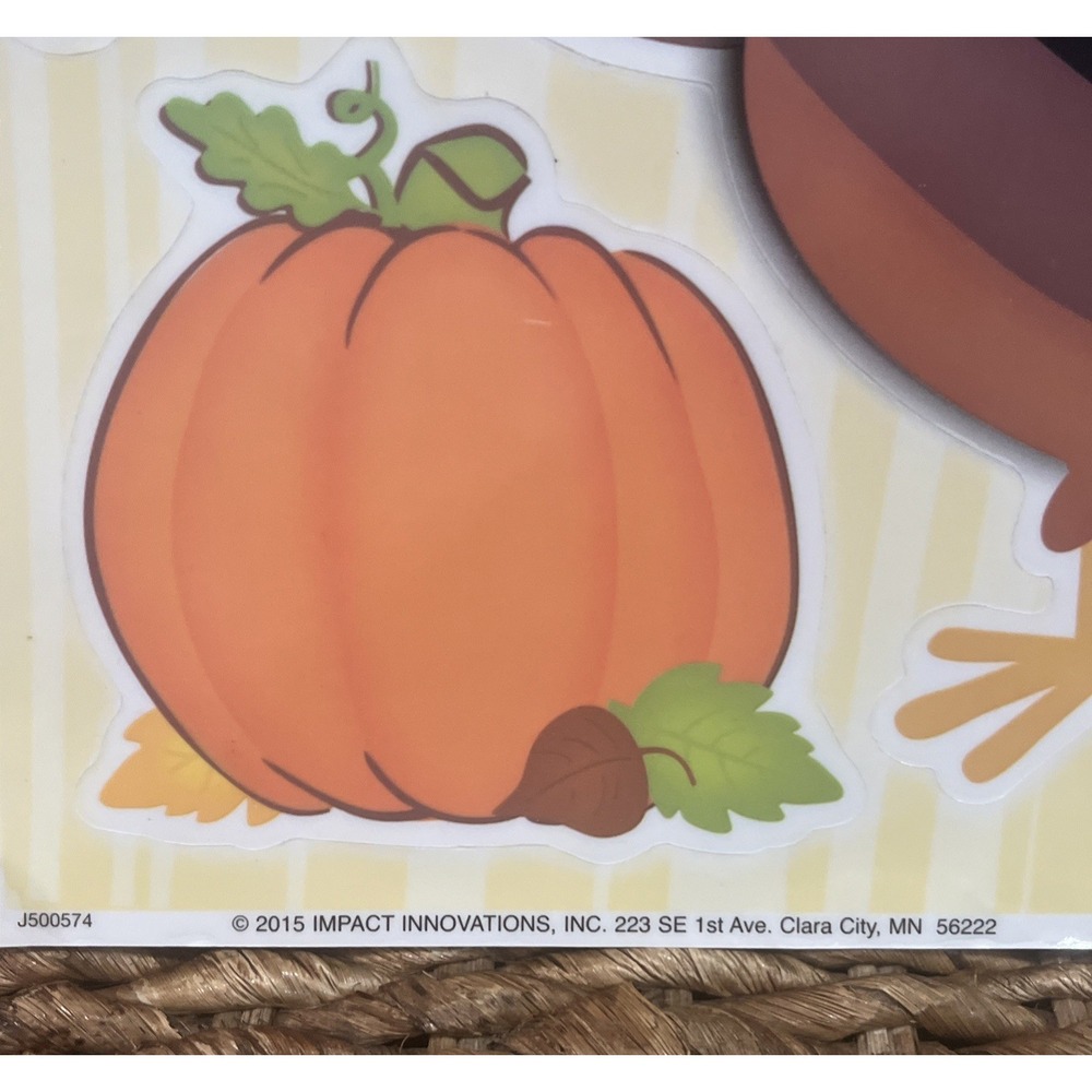 THANKSGIVING‎ WINDOW CLING VINYL STICKER TURKEY HOLIDAY DECOR 10 Piece 2015 NOS! - Picture 3 of 4